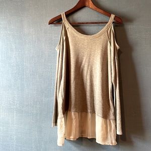 Grey long sleeve open shoulder